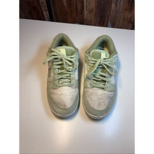 Nike Dunk Low Next Nature Fleece Green White Sneakers Womens 7.5